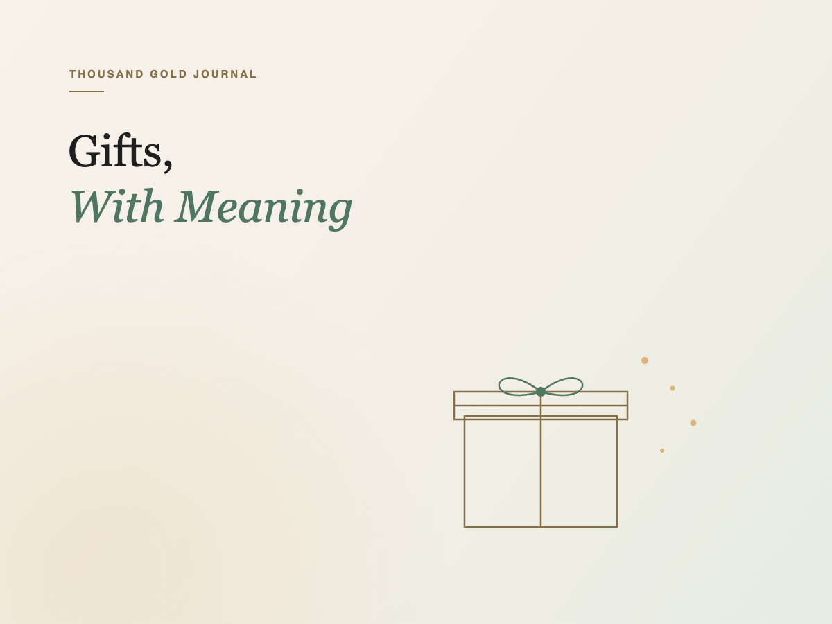 Line-art illustration of a wrapped gift box with a bow, for the article on meaningful jewellery gifts for mother