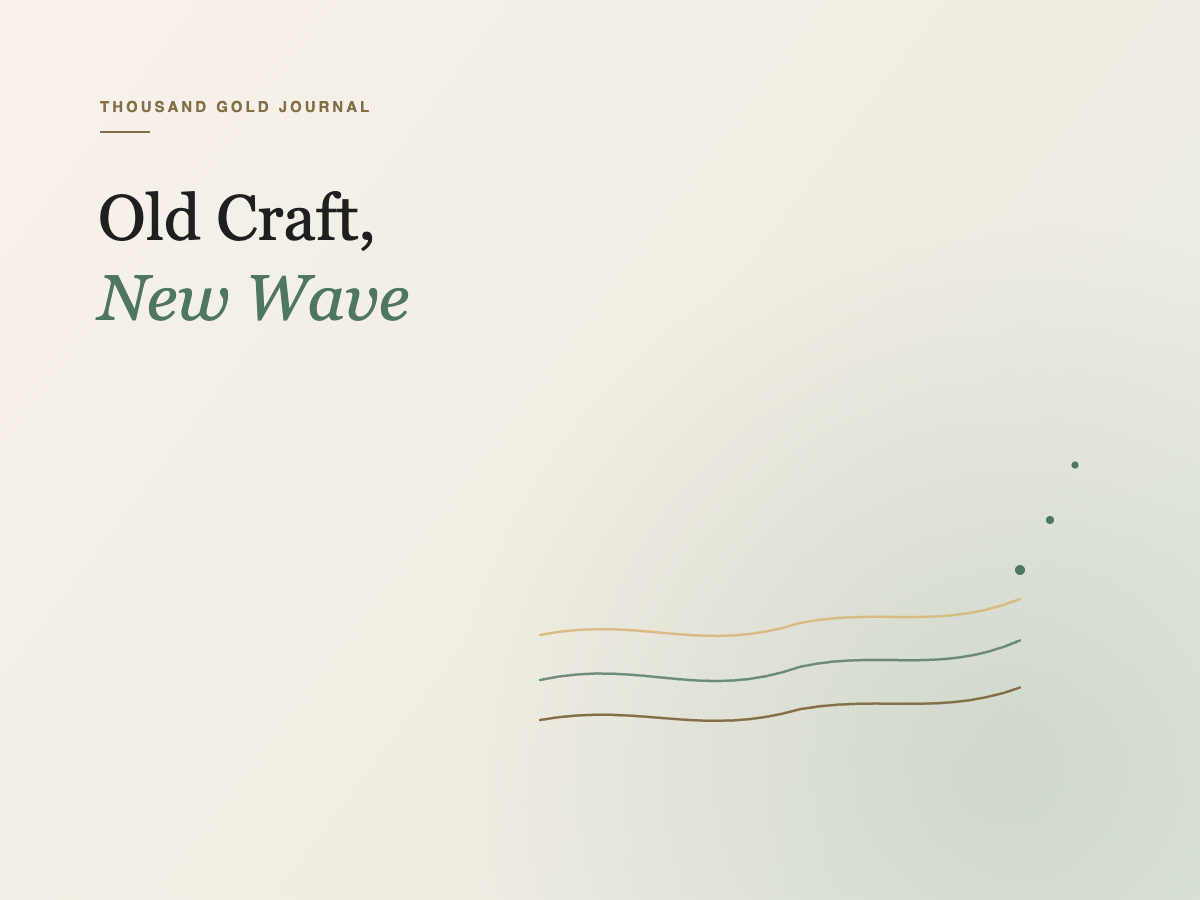 Line-art illustration of rising tide lines, for the article on the guochao trend in Chinese heritage jewellery