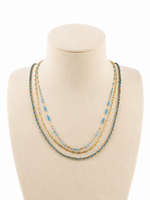 Maroon and blue beaded necklace