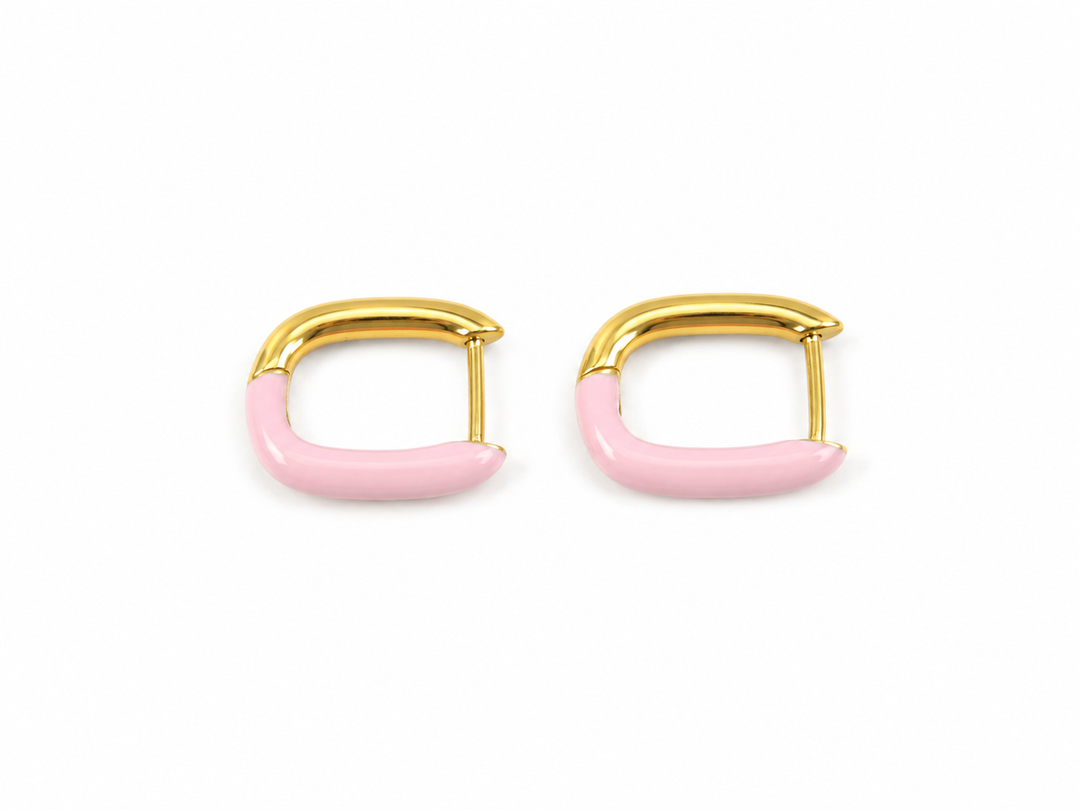 Pastel geometric statement earrings