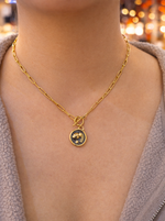 Gold plated necklace with resin pendant 