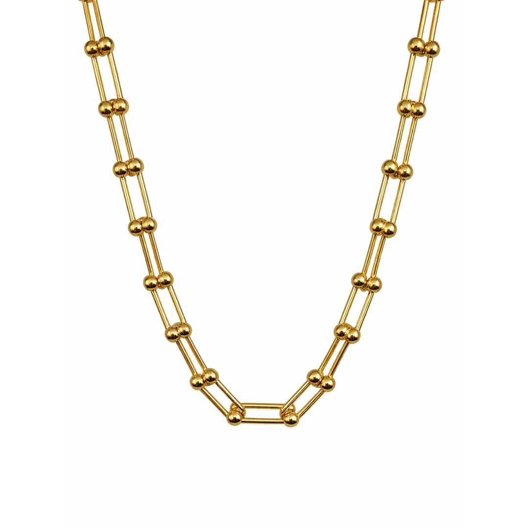 Gold plated stainless steel chain necklace 