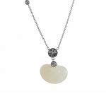 sterling silver necklace with a white pendant 