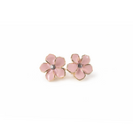 Pair of pink flower-shaped earrings 