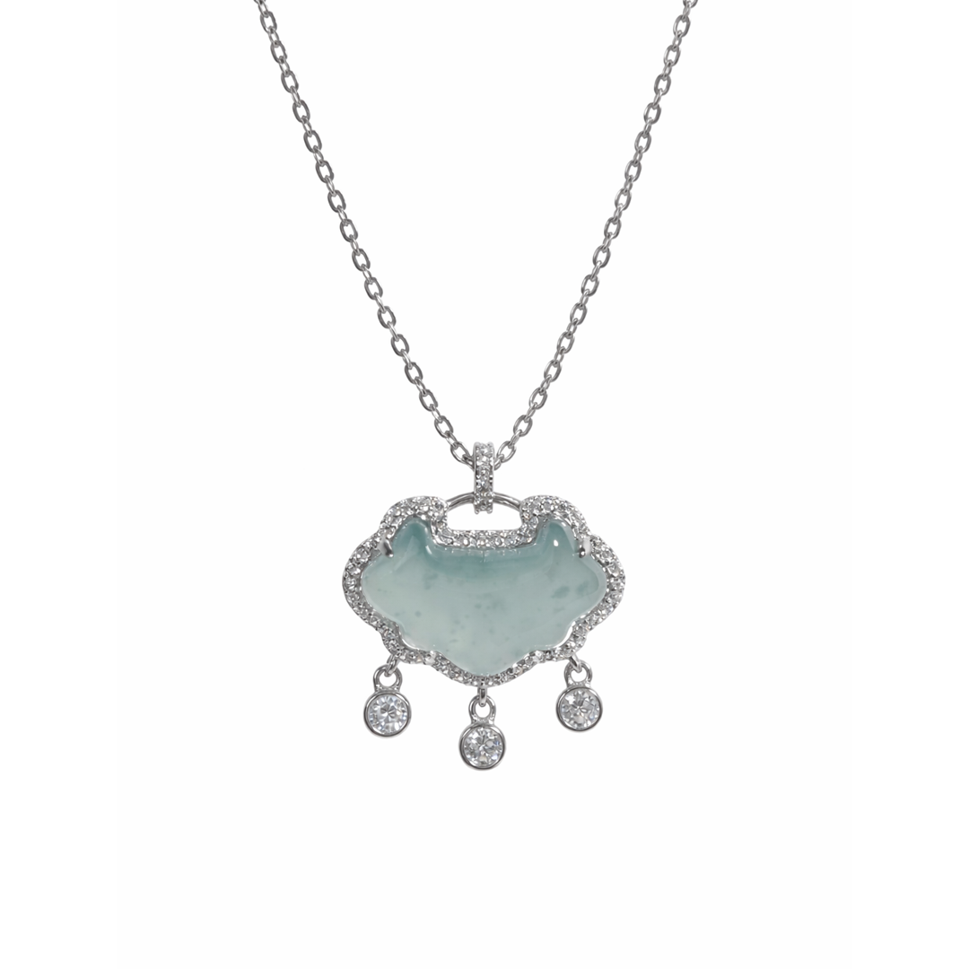 cloud shaped sterling silver necklace pendant 