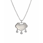 sterling silver necklace with a cloud shaped pendant