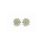 Flower shaped earrings with gold plated accents 