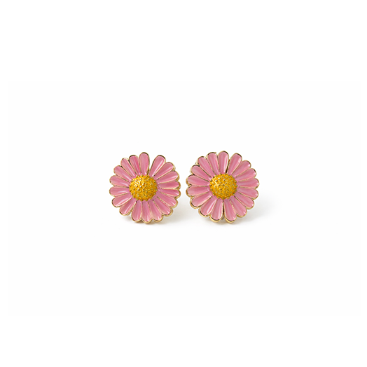 Pink flower shaped earrings 