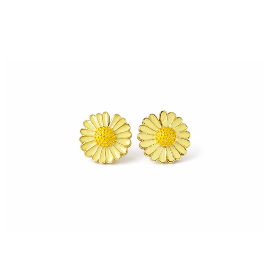 Gold daisy shaped earrings 