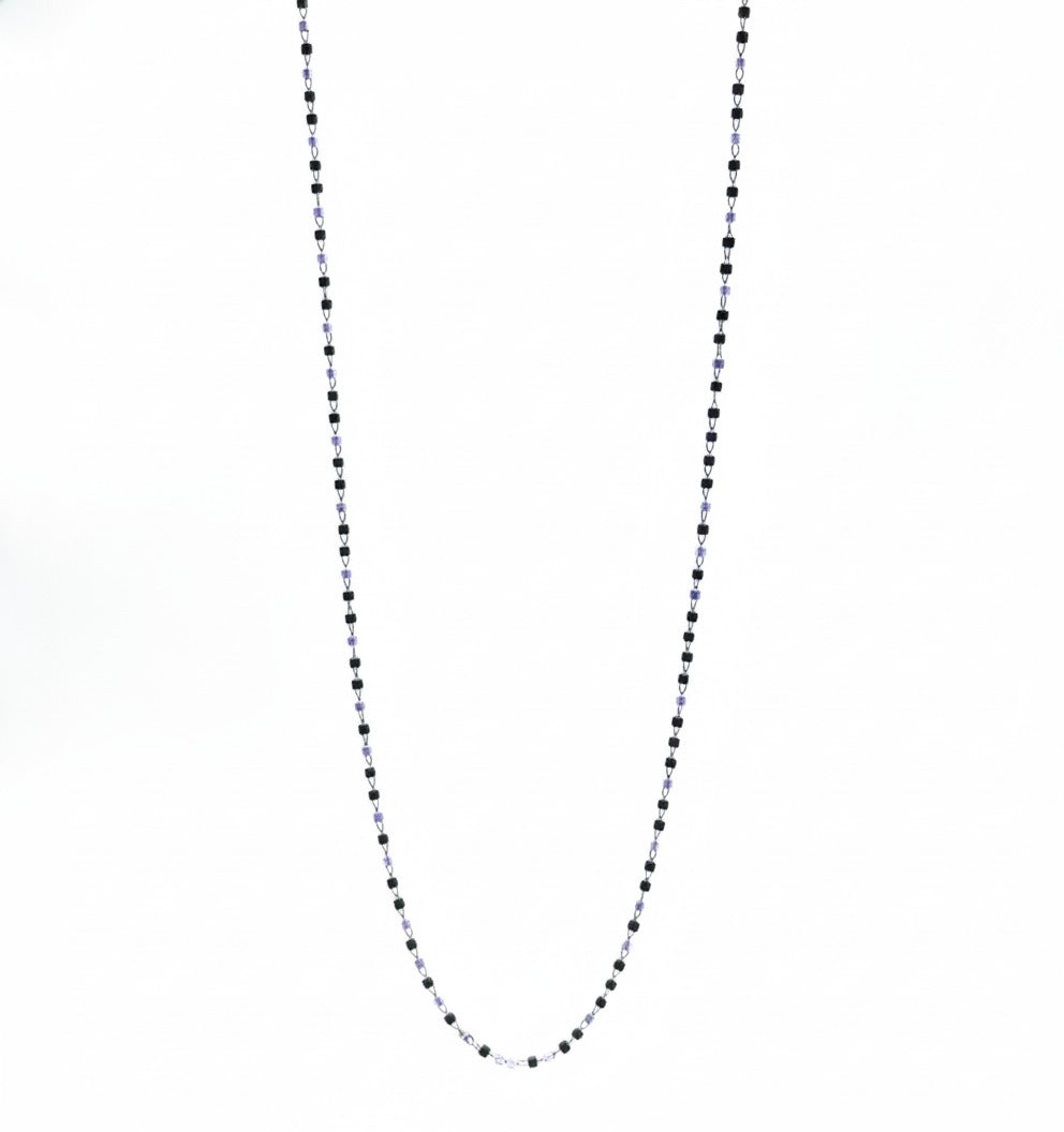 dark blue beaded necklace 