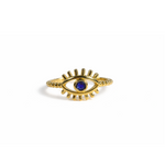 Gold plated sterling silver ring with a blue gemstone 