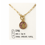 Gold plated necklace with a pink pendant 