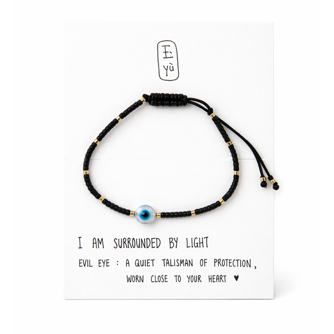 Guardian of light resin bead evil eye bracelet 