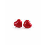 Red heart-shaped earrings 