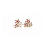 Pair of pink floral earrings 