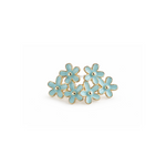 Pair of light blue flower shaped earrings 