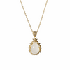 Imperial gold plated necklace with a teardrop shaped white pendant