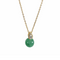 Gold plated sterling silver necklace with a green pendant 