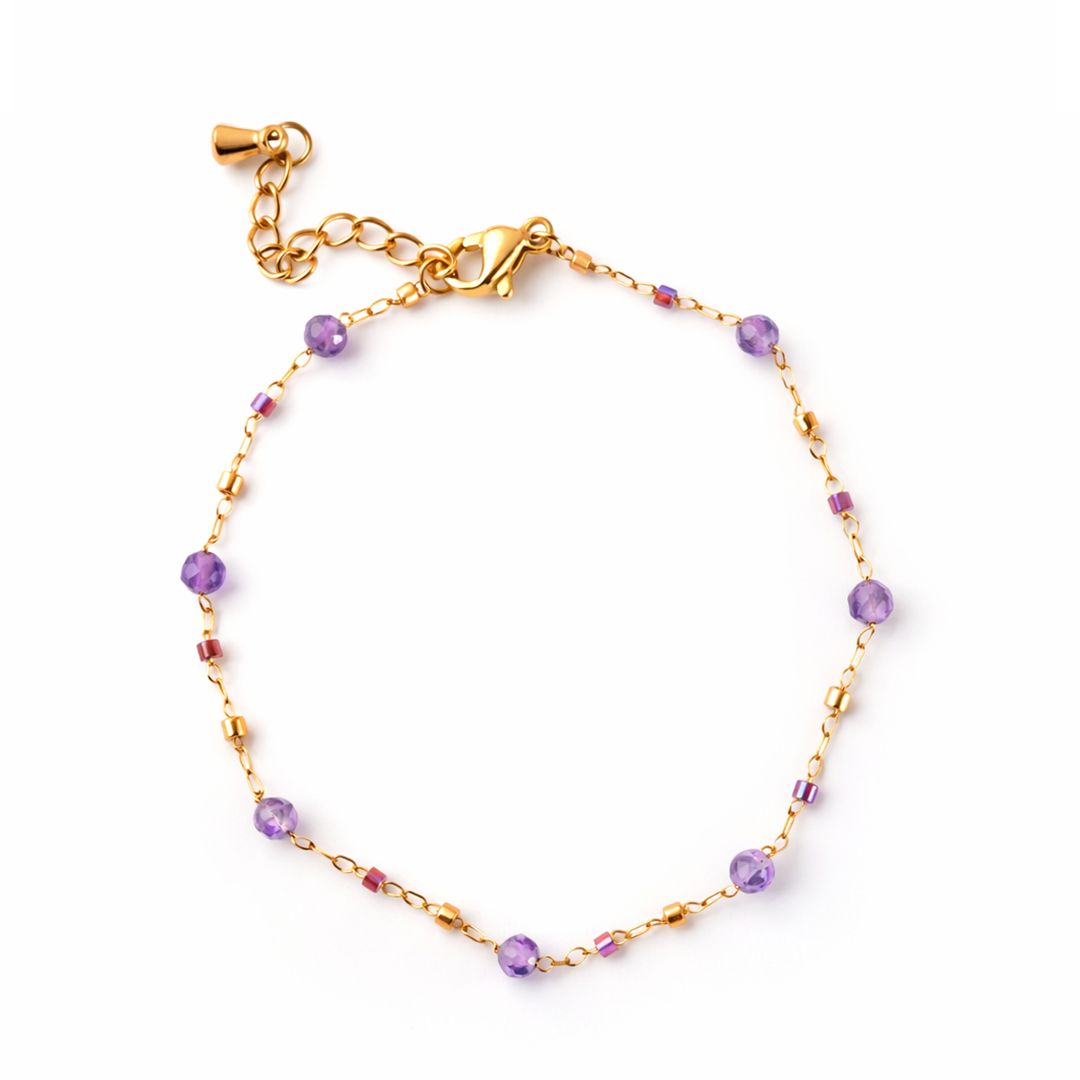 Little Wishes  purple bead bracelet