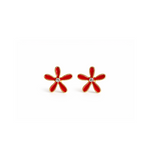 Petaline red flower-shaped earrings