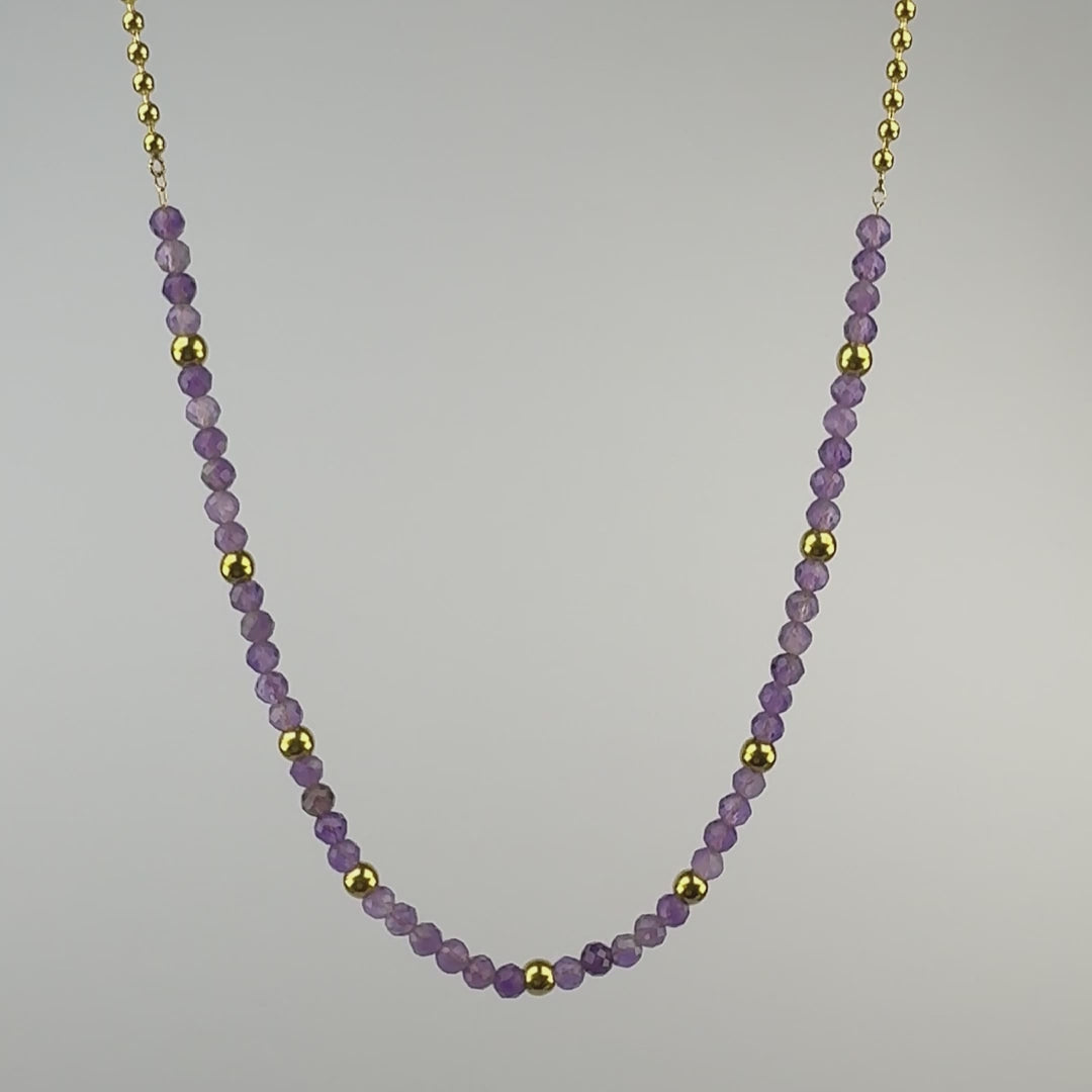 light purple stainless steel necklace