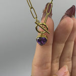 purple heart shaped necklace