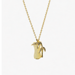 Prosperity sterling silver gold plated necklace with a unique pendant 