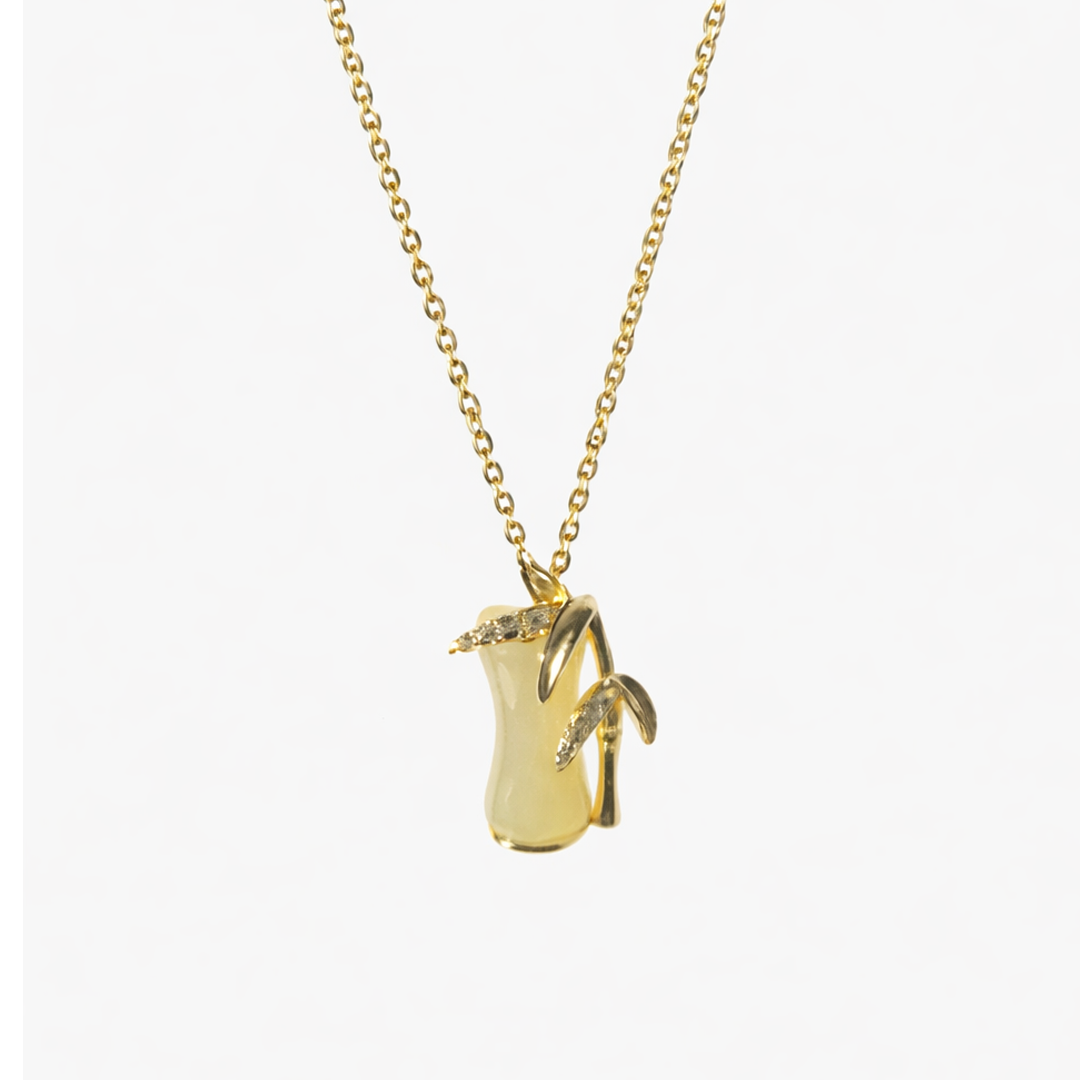 Prosperity sterling silver gold plated necklace with a unique pendant 