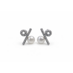 Pure balance sterling silver pearl stud earrings