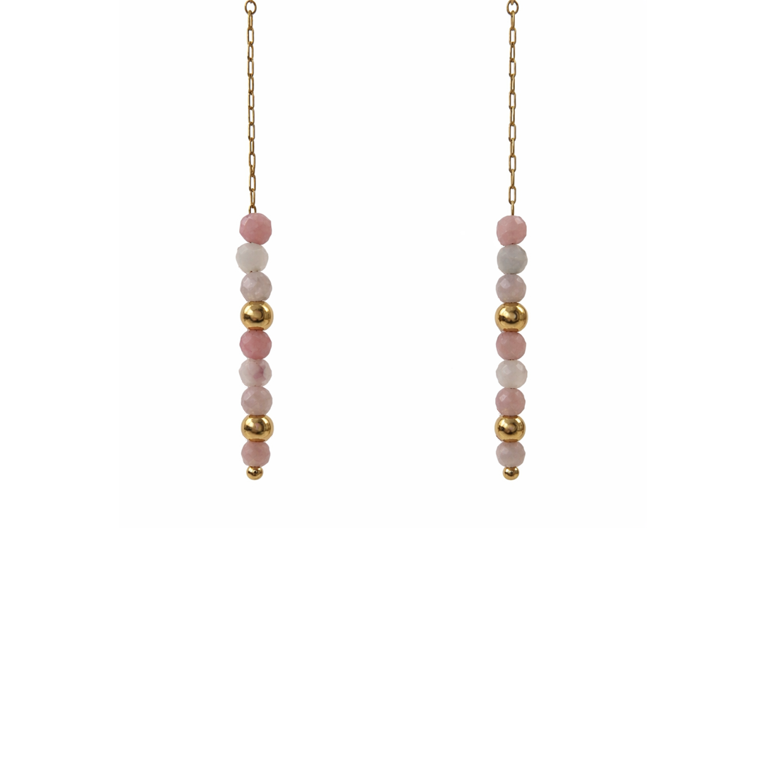 pink beads earrings