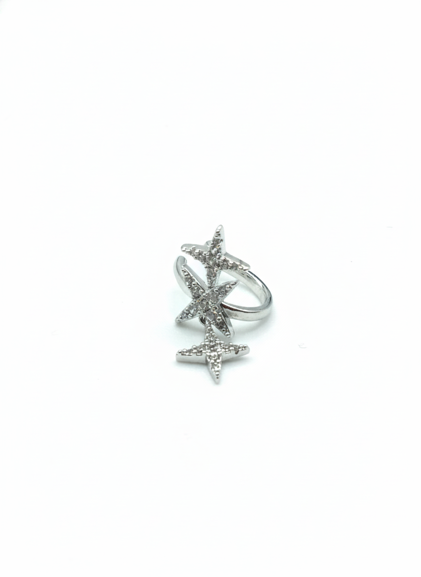 sterling silver star shaped earrings