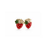 Strawberry shaped earrings with gold plated