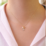 Gold plated sterling silver necklace with a delicate pendant 