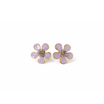 Pair of purple flower-shaped earrings