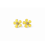 Pair of yellow flower shaped earrings 