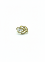 copper earring with a cubic zirconia 