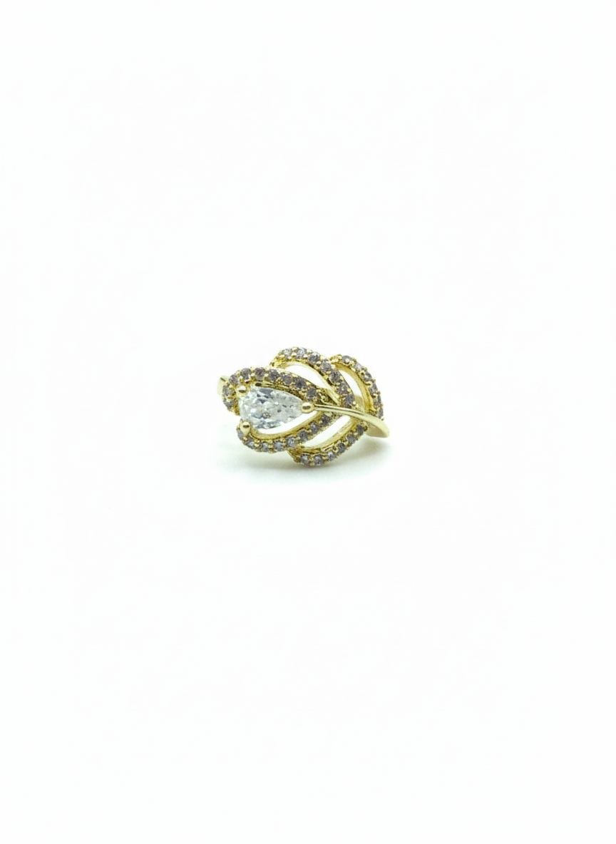 copper earring with a cubic zirconia 