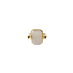 gold plated convertible ring with a rectangular stone